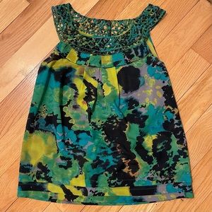 Odille Anthropologie colorful sleeveless top